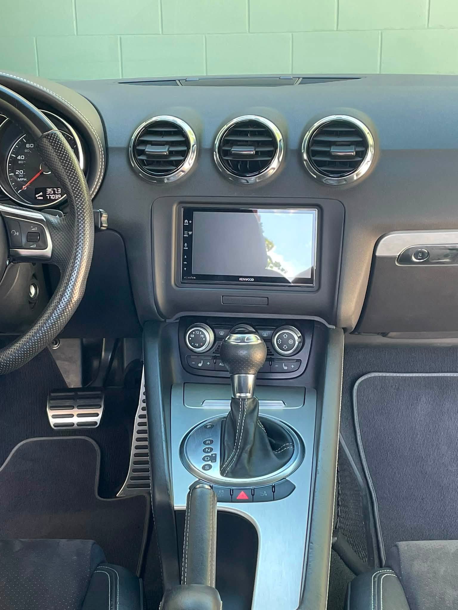 Spotless center console after an interior detail