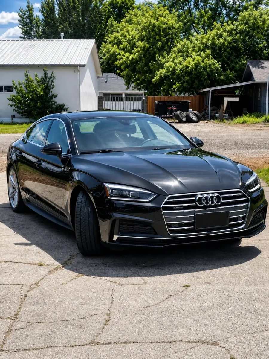 Washed Audi A5 front three-quarter view