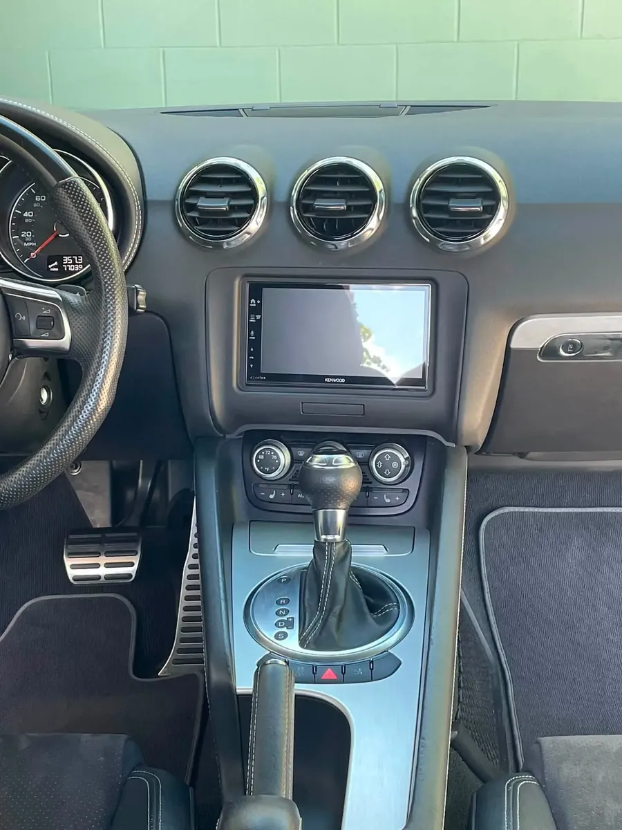 Spotless center console after an interior detail